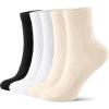 5 Pairs Black*1+beige*2+white*2