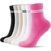 6 Pairs Striped (Grey+black+beige+red+grey White+black White)