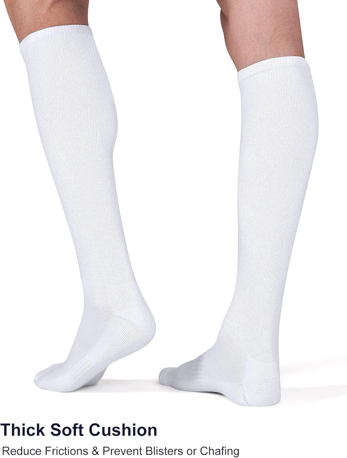 image:imageFITRELL 23 Pack Baseball Soccer Softball Socks for Kids Youth Men amp Women OvertheCalf Knee High Socks Multiple ColorsWhite 2 Pack