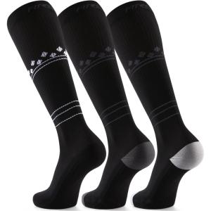 FITRELL 3 Pairs Compression Socks for Women and Men 20-30mmHg-Circulation Support Socks(Void Blackstar)