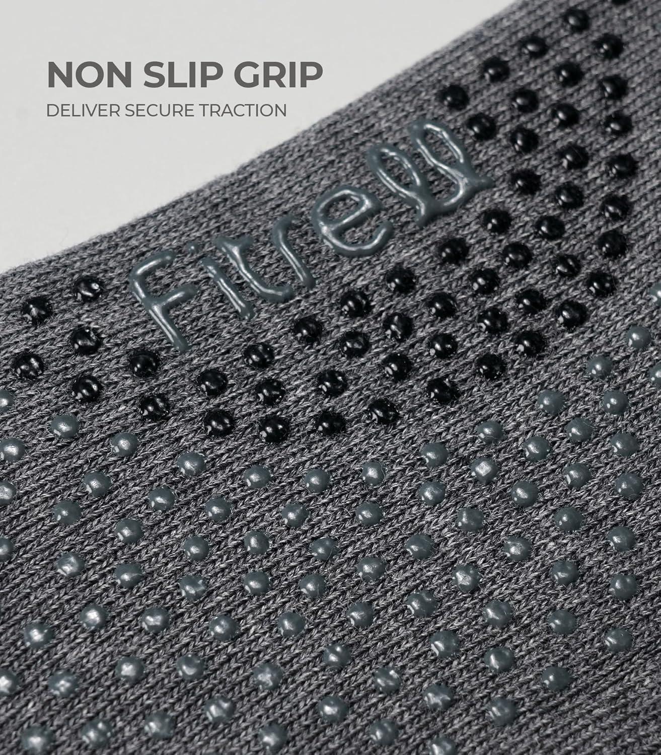 image:imageFITRELL Pilates Socks for Women Ankle Yoga Non Slip Grip Socks for Barre Hospital Gym 5 PairsNavy Bluegreygreenblueblack