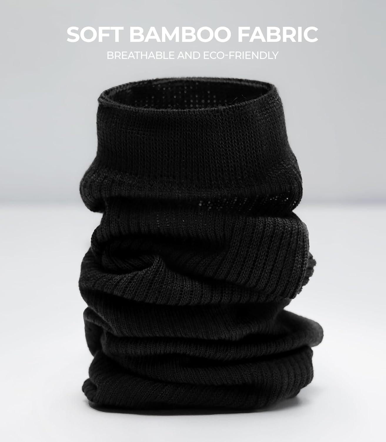 image:imageFITRELL Womens Soft Bamboo Rayon Dress Socks Thin Non Binding Breathable Calf Crew Scrunch Socks for Casual Trouser 5 PairsBlack5