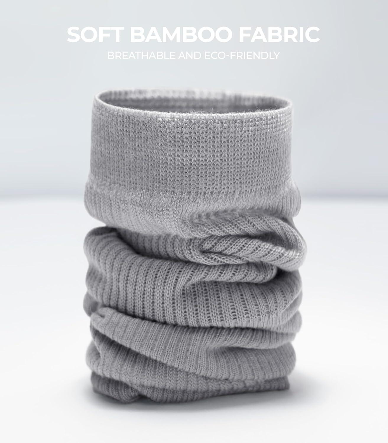 image:imageFITRELL Womens Soft Bamboo Rayon Dress Socks Thin Non Binding Breathable Calf Crew Scrunch Socks for Casual Trouser 5 PairsDark BlueBlackLight BlueGreyWhite