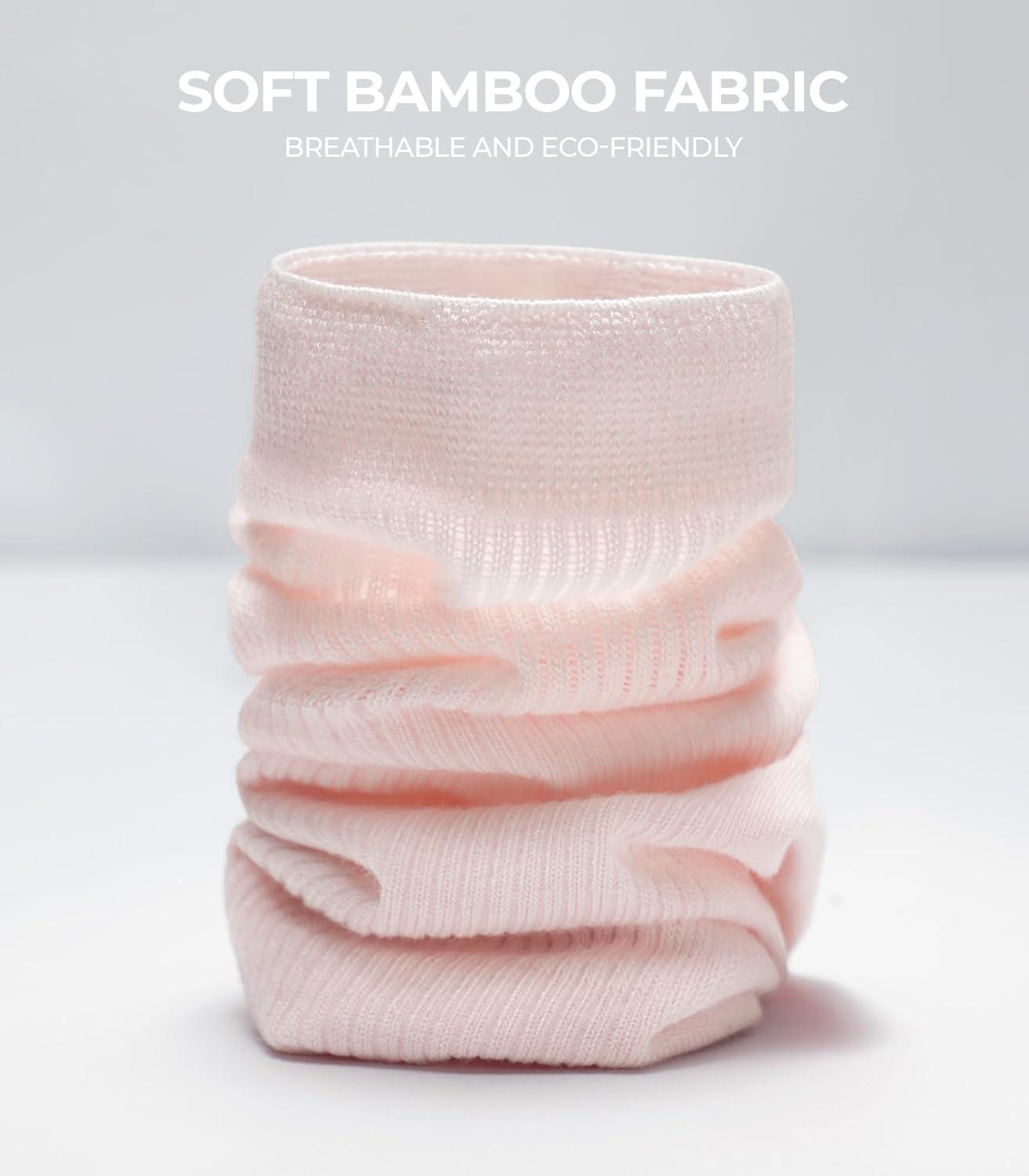 image:imageFITRELL Womens Soft Bamboo Rayon Dress Socks Thin Non Binding Breathable Calf Crew Scrunch Socks for Casual Trouser 5 PairsYellowMint GreenLight PinkPurplePink
